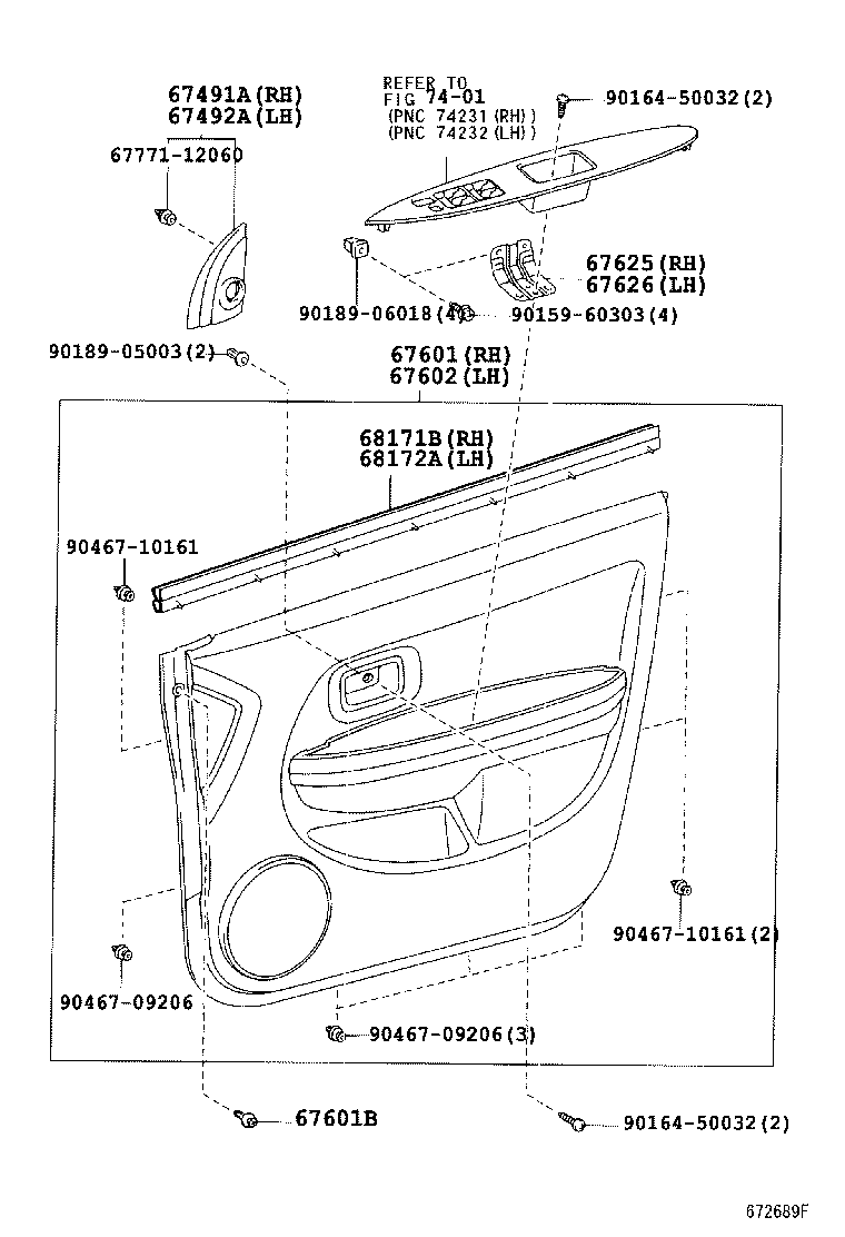  SCION XA |  FRONT DOOR PANEL GLASS