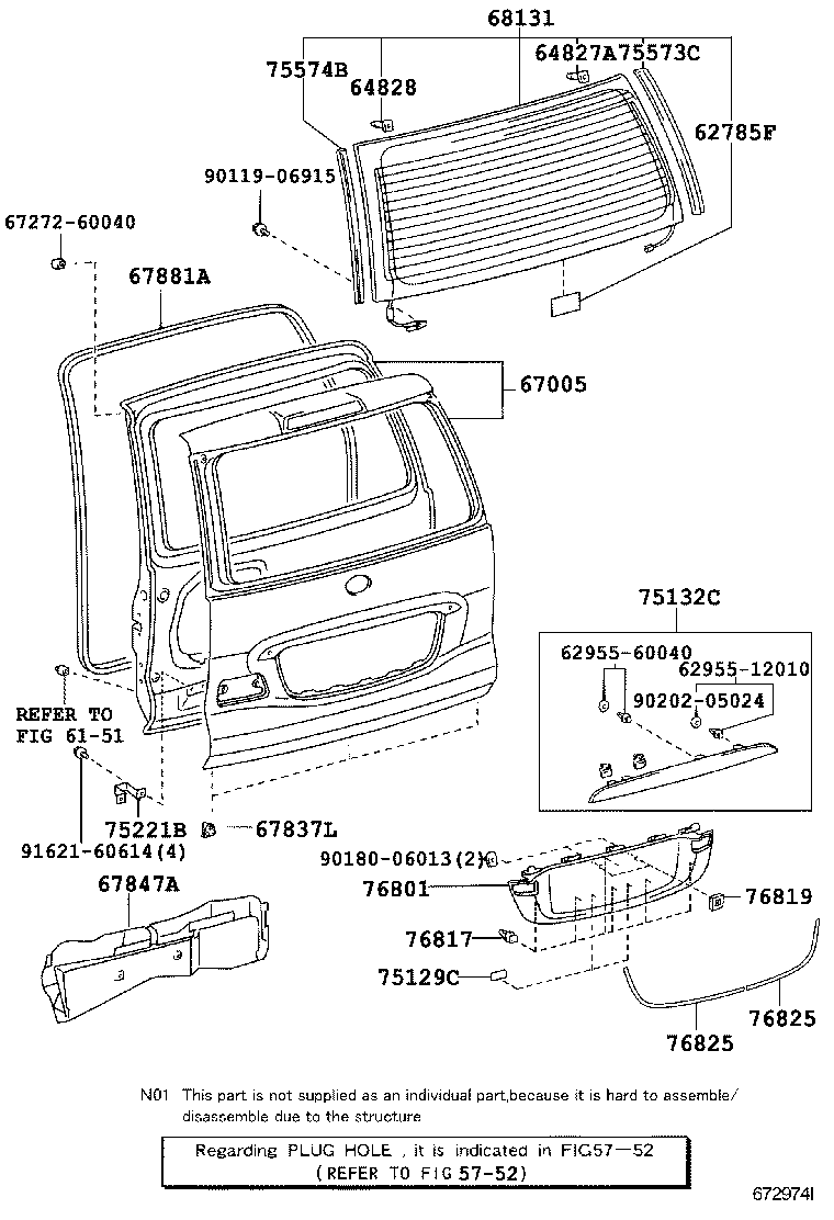  GX470 |  BACK DOOR PANEL GLASS