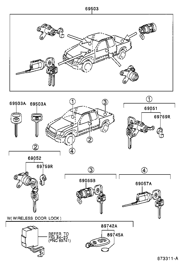  TUNDRA |  LOCK CYLINDER SET