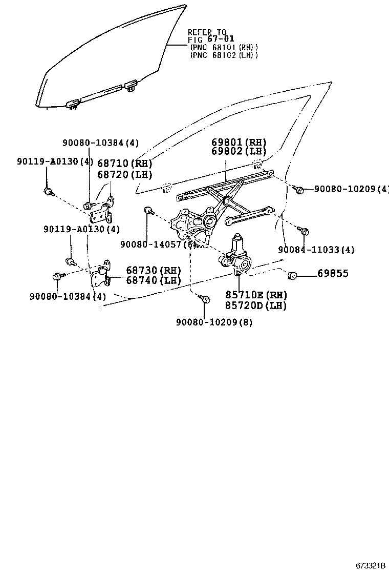  RX330 350 NAP |  FRONT DOOR WINDOW REGULATOR HINGE