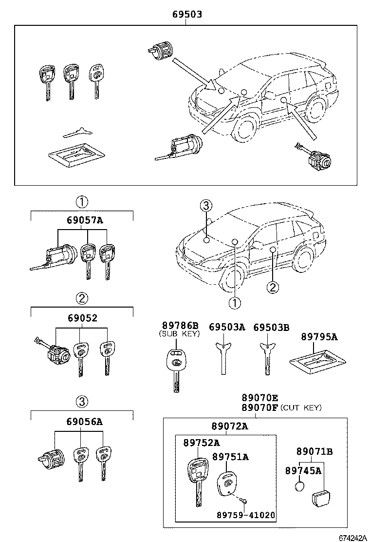  RX330 350 JPP |  LOCK CYLINDER SET