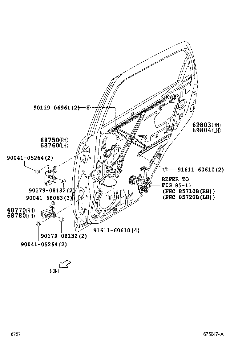  RUSH |  REAR DOOR WINDOW REGULATOR HINGE