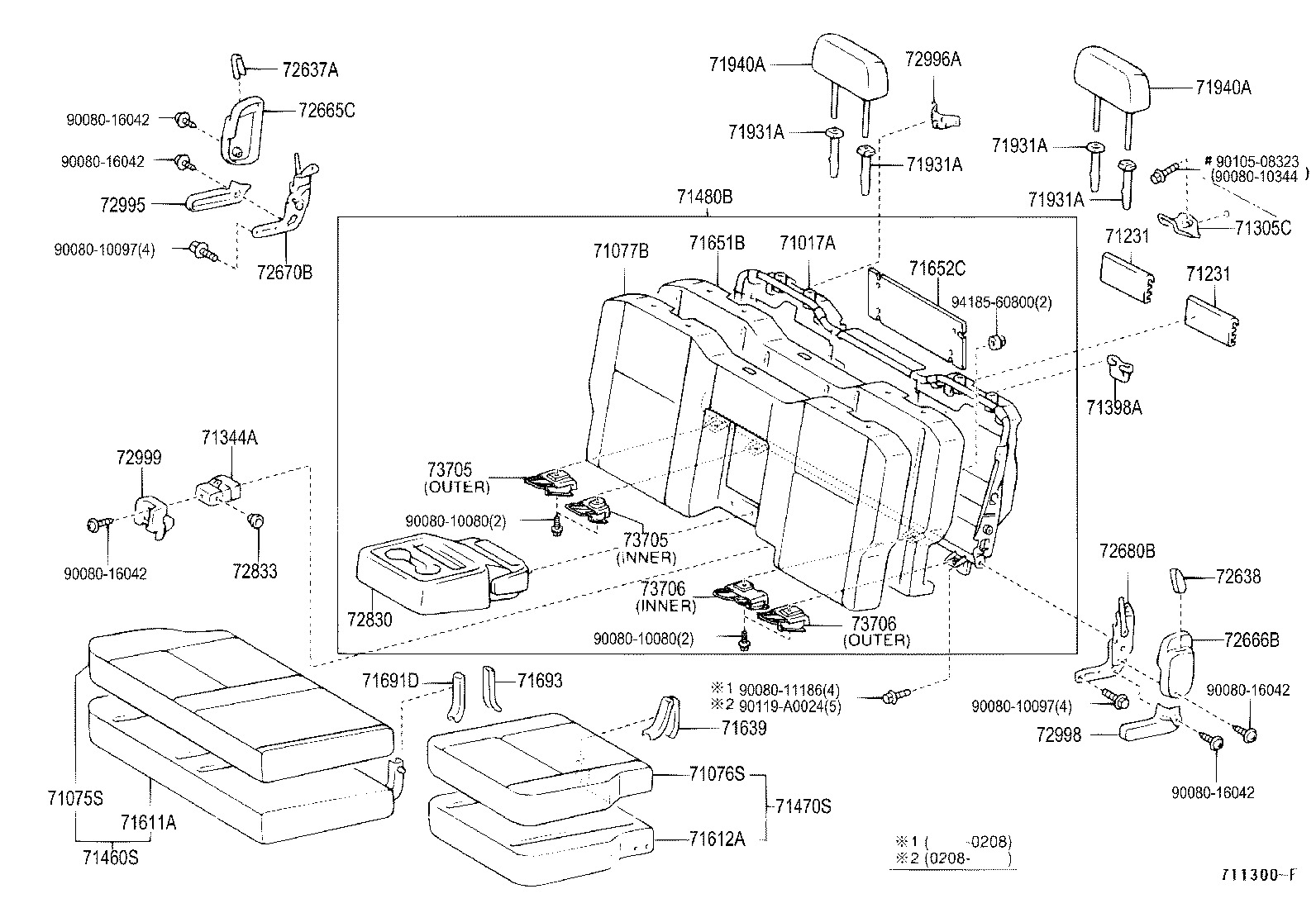  TUNDRA |  SEAT SEAT TRACK