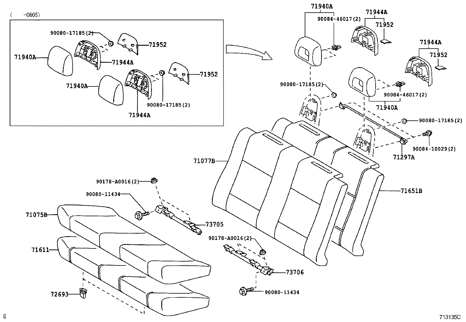  SOLARA |  REAR SEAT SEAT TRACK