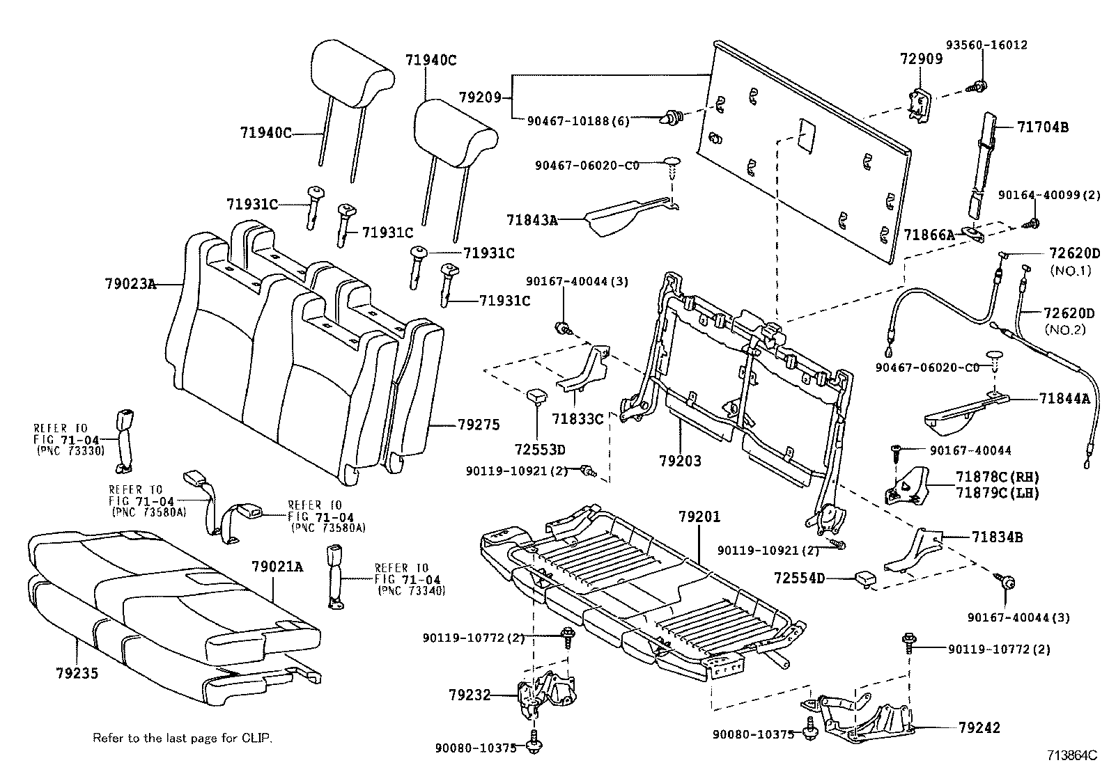  HIGHLANDER HV |  REAR SEAT SEAT TRACK