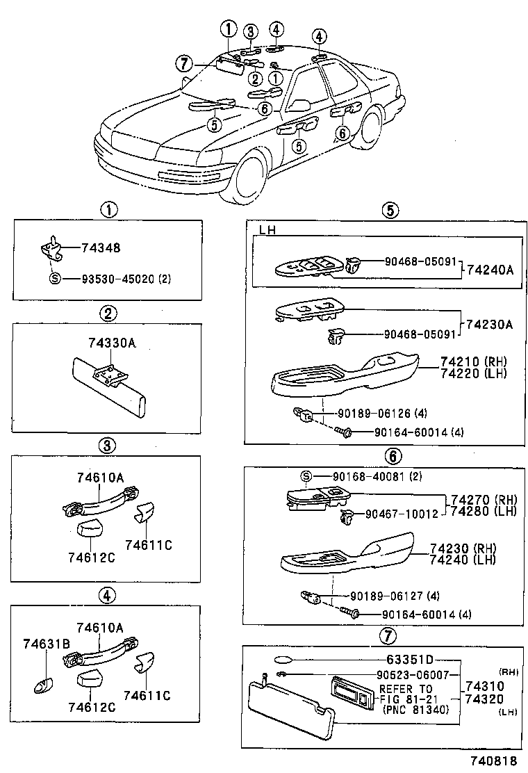  LS400 |  ARMREST VISOR