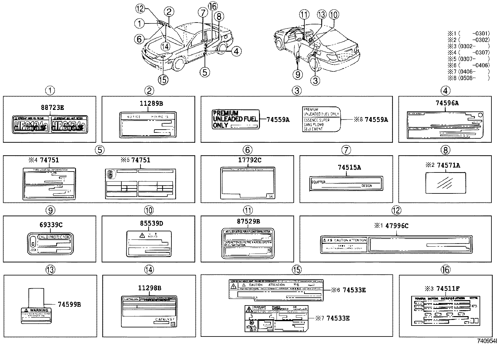  ES300 330 |  CAUTION PLATE EXTERIOR INTERIOR