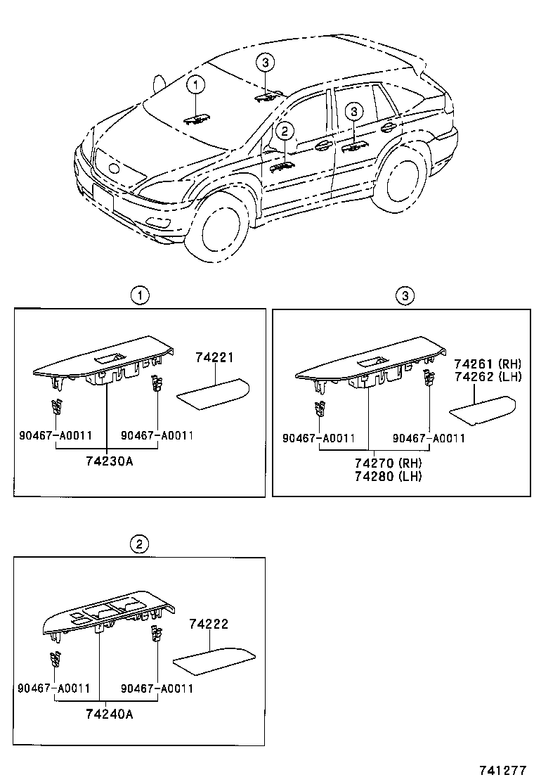  RX330 350 NAP |  ARMREST VISOR