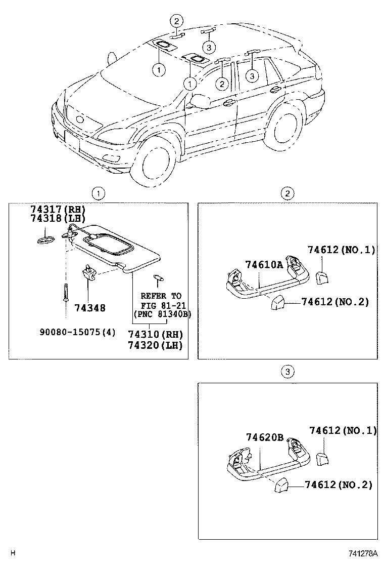  RX330 350 NAP |  ARMREST VISOR