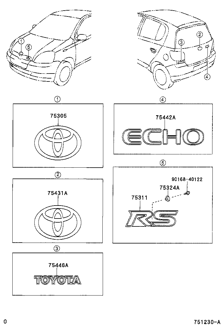  ECHO |  EMBLEM NAME PLATE EXTERIOR INTERIOR