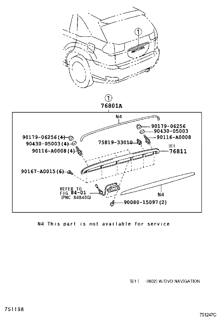  RX330 350 NAP |  REAR MOULDING