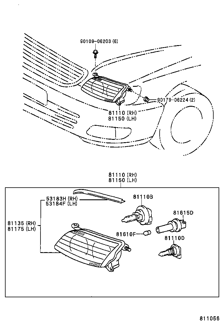  LS400 |  HEADLAMP