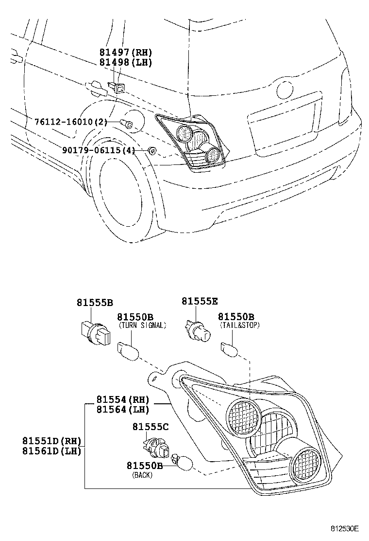  SCION XA |  REAR COMBINATION LAMP