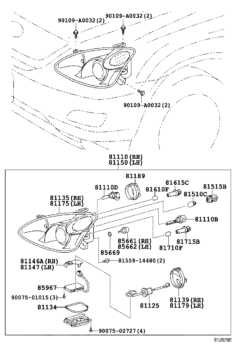  RX330 350 NAP |  HEADLAMP