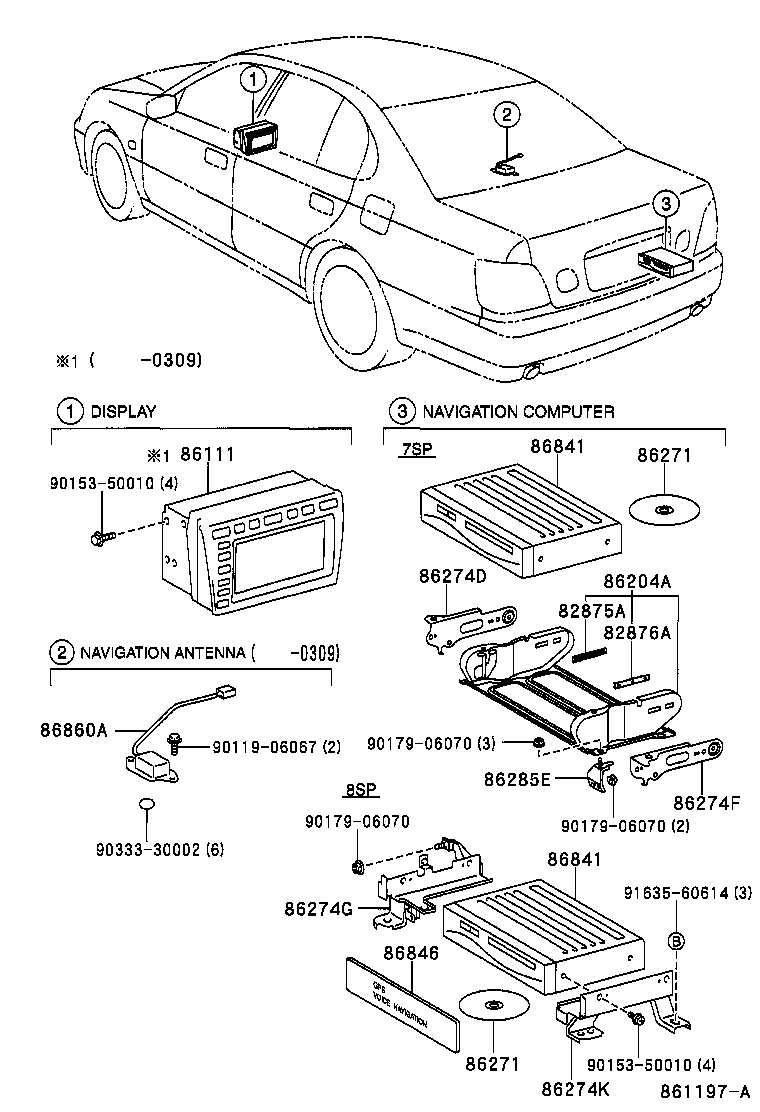  GS300 400 430 |  NAVIGATION FRONT MONITOR DISPLAY