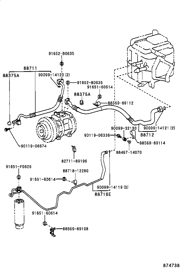  HILUX 2WD |  HEATING AIR CONDITIONING COOLER PIPING