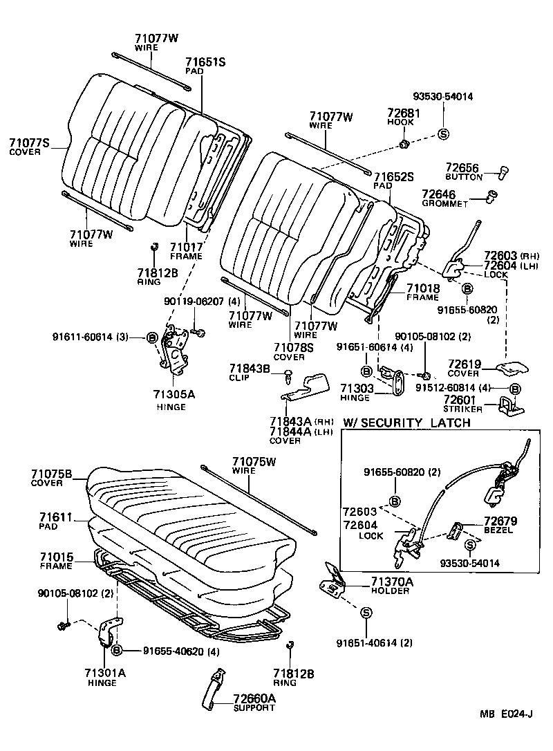  TERCEL |  REAR SEAT SEAT TRACK