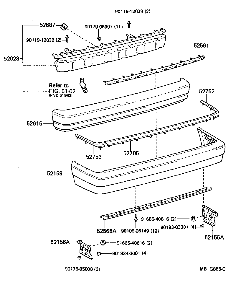  CRESSIDA |  REAR BUMPER BUMPER STAY