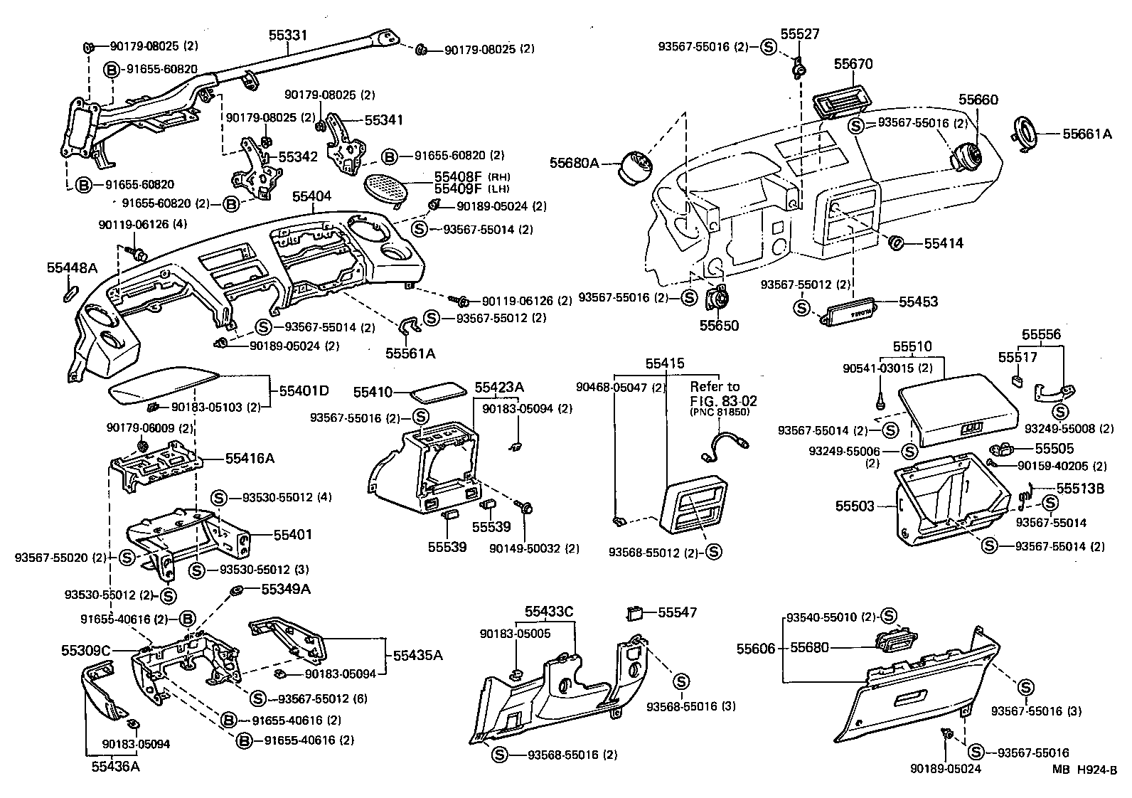  MR2 |  INSTRUMENT PANEL GLOVE COMPARTMENT