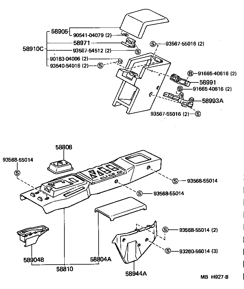  MR2 |  CONSOLE BOX BRACKET