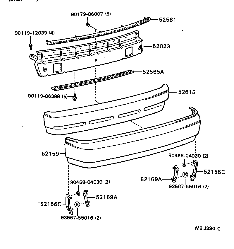  CELICA |  REAR BUMPER BUMPER STAY