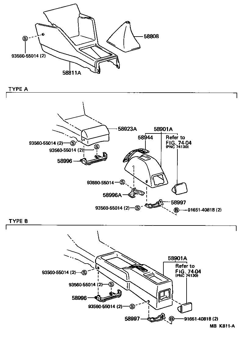  TERCEL |  CONSOLE BOX BRACKET