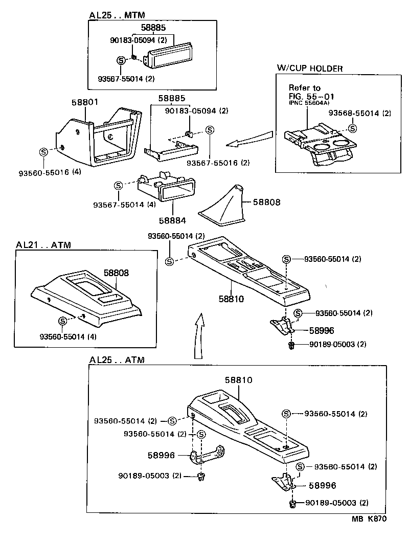  TERCEL |  CONSOLE BOX BRACKET