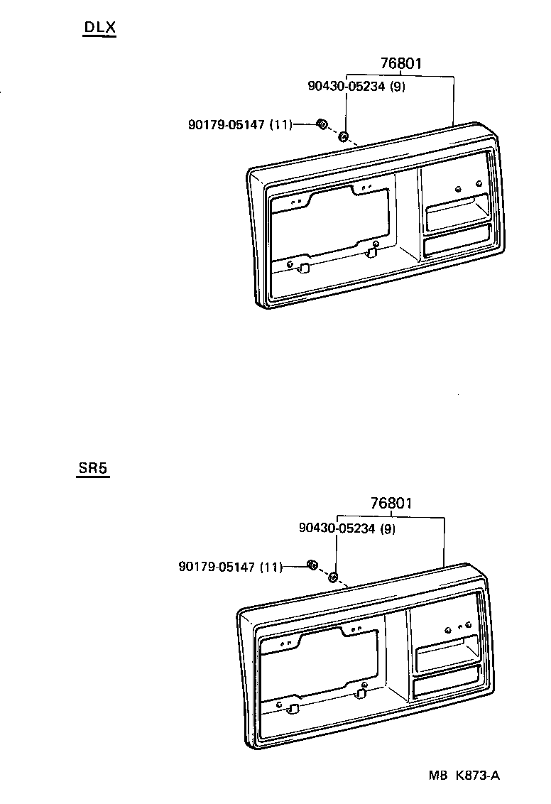  TERCEL |  REAR MOULDING