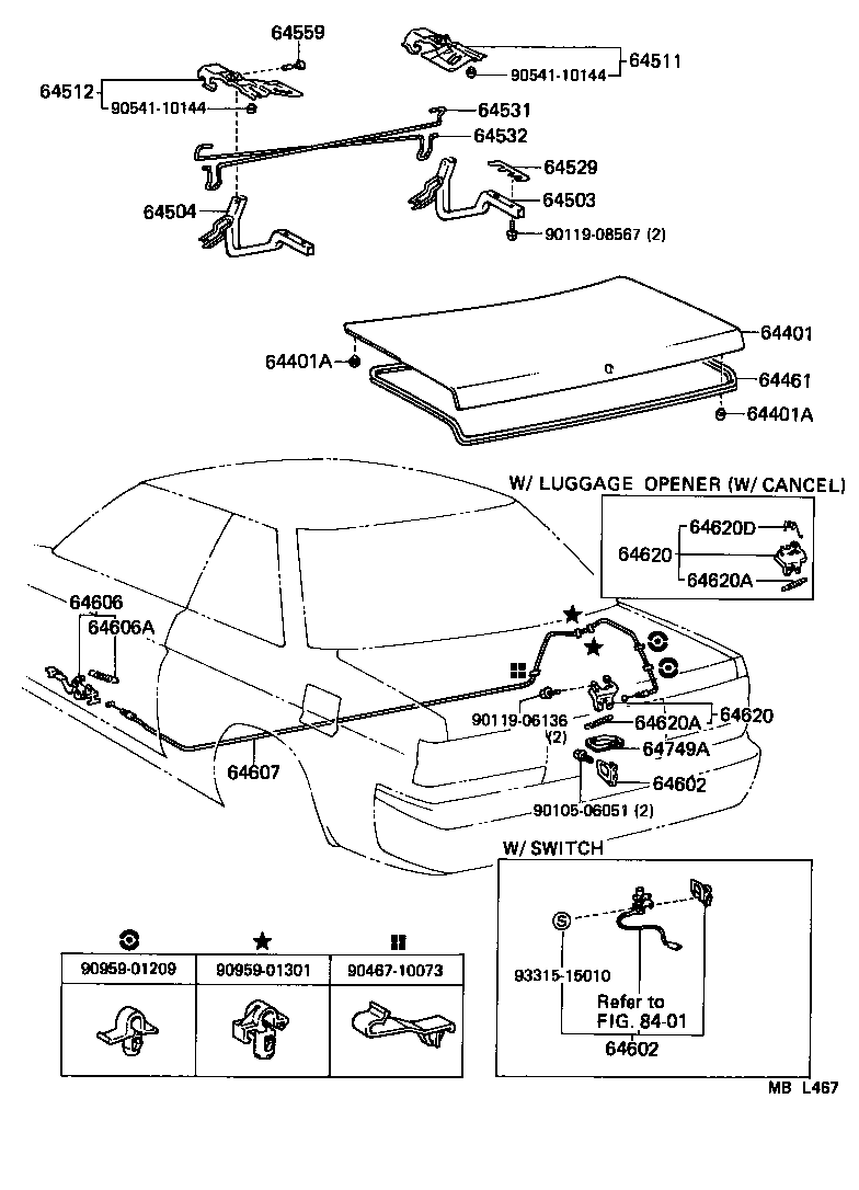  TERCEL |  LUGGAGE COMPARTMENT DOOR LOCK