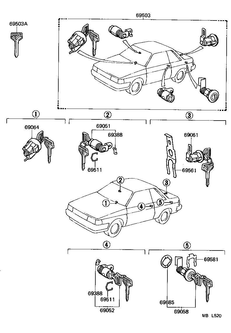  TERCEL |  LOCK CYLINDER SET