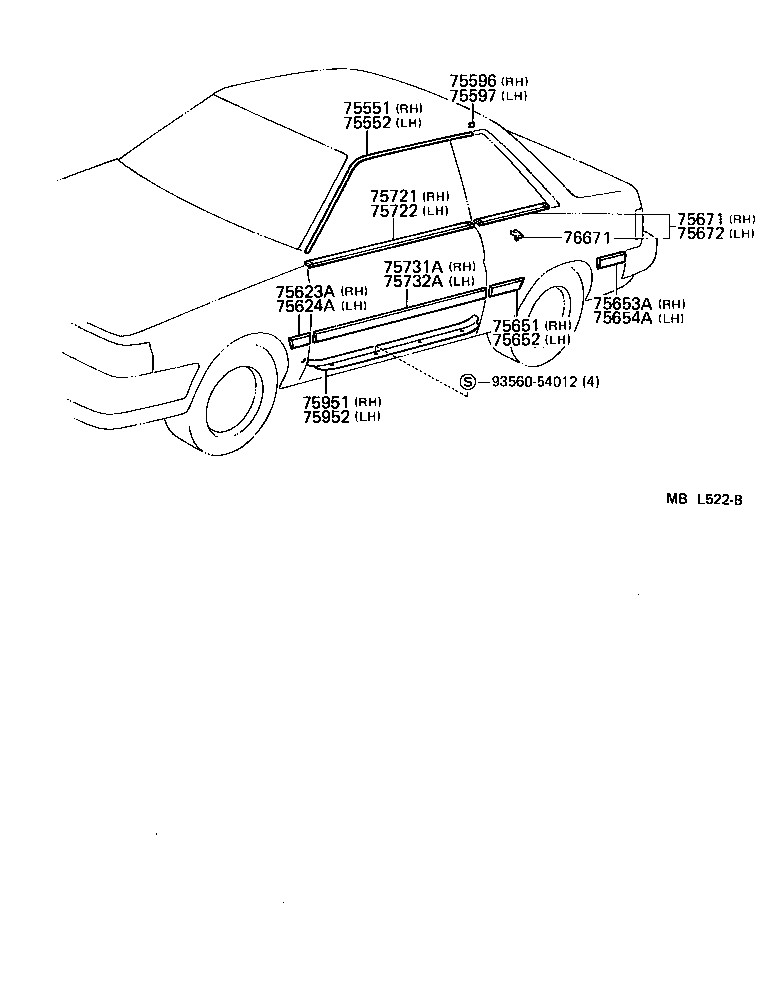  TERCEL |  SIDE MOULDING