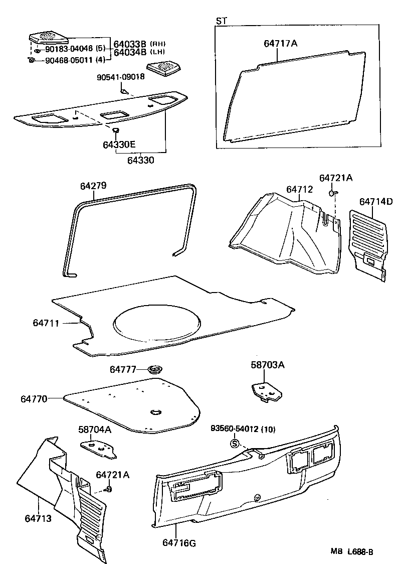  CELICA |  PACKAGE TRAY PANEL LUGGAGE COMPARTMENT MAT