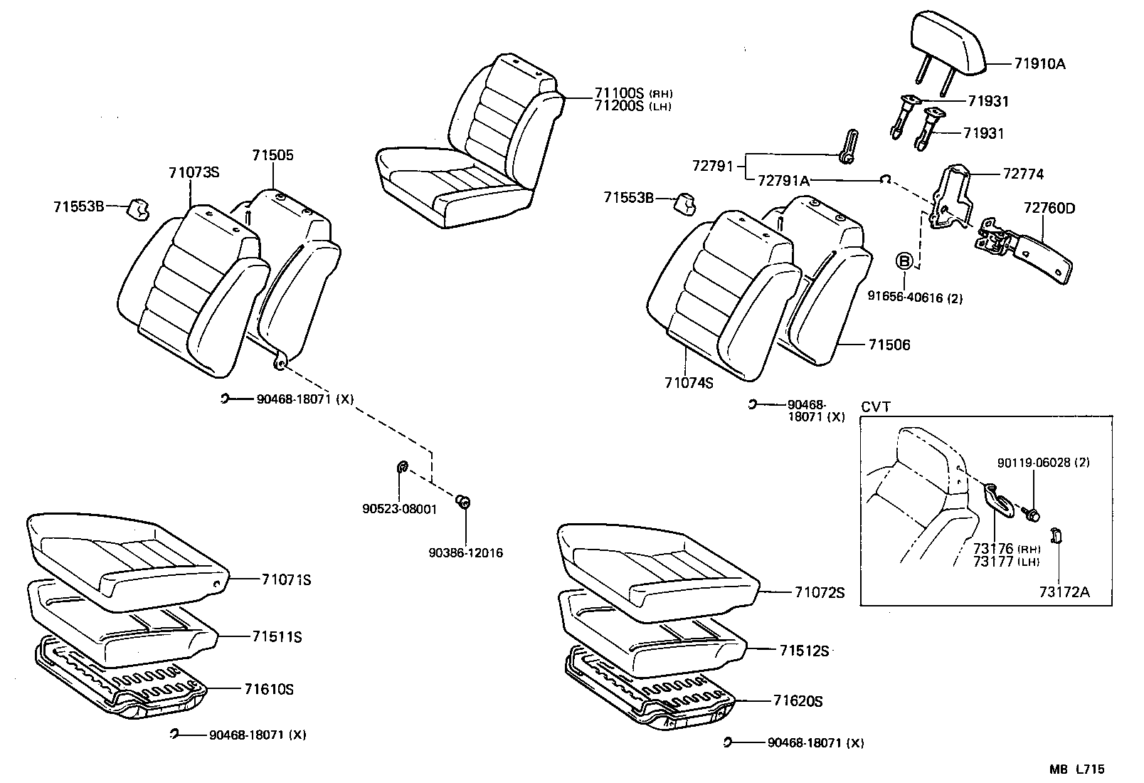  CELICA |  FRONT SEAT SEAT TRACK