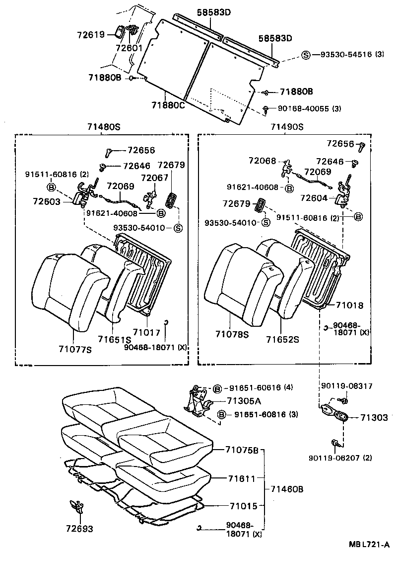  CELICA |  REAR SEAT SEAT TRACK