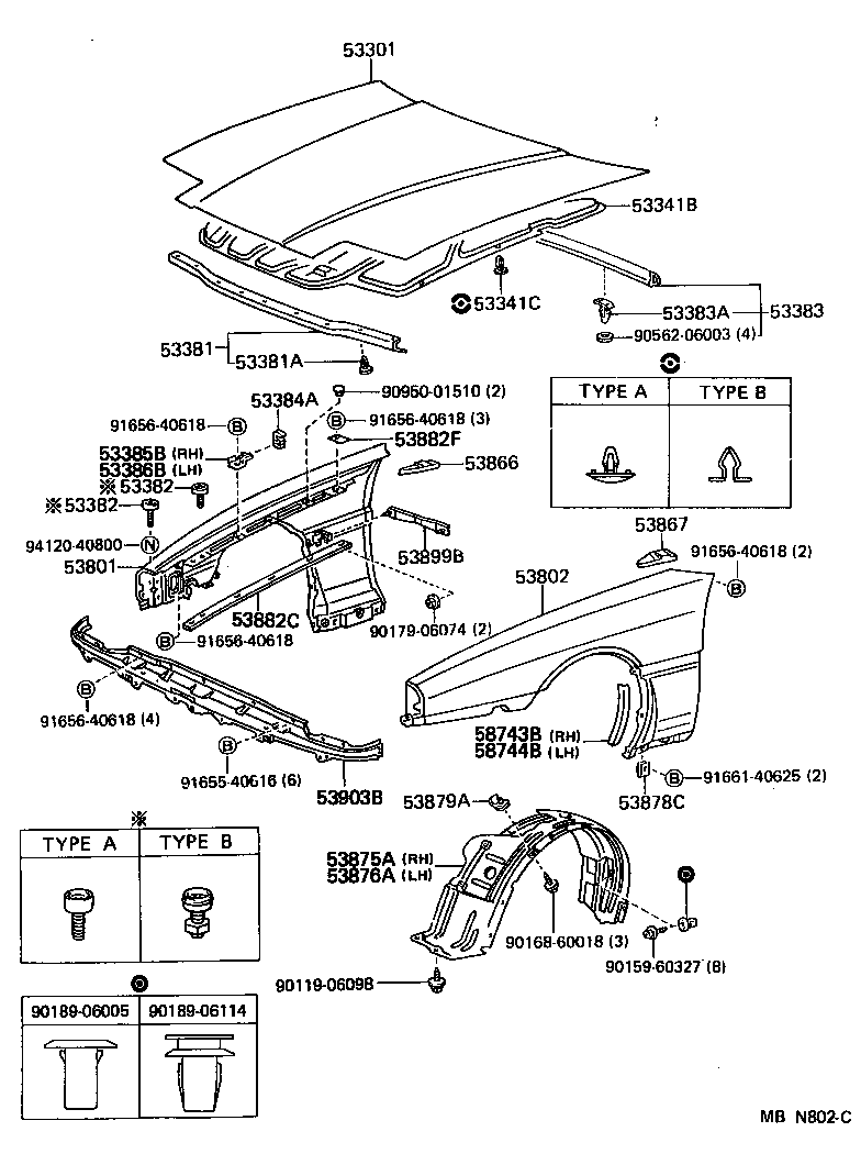  SUPRA |  HOOD FRONT FENDER