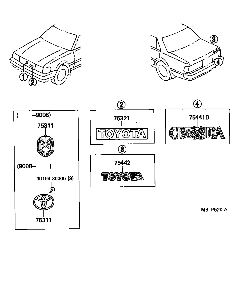  CRESSIDA |  EMBLEM NAME PLATE EXTERIOR INTERIOR