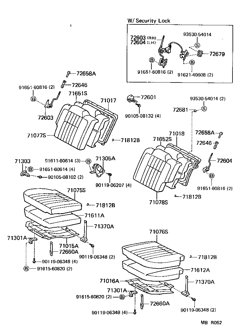  TERCEL |  REAR SEAT SEAT TRACK