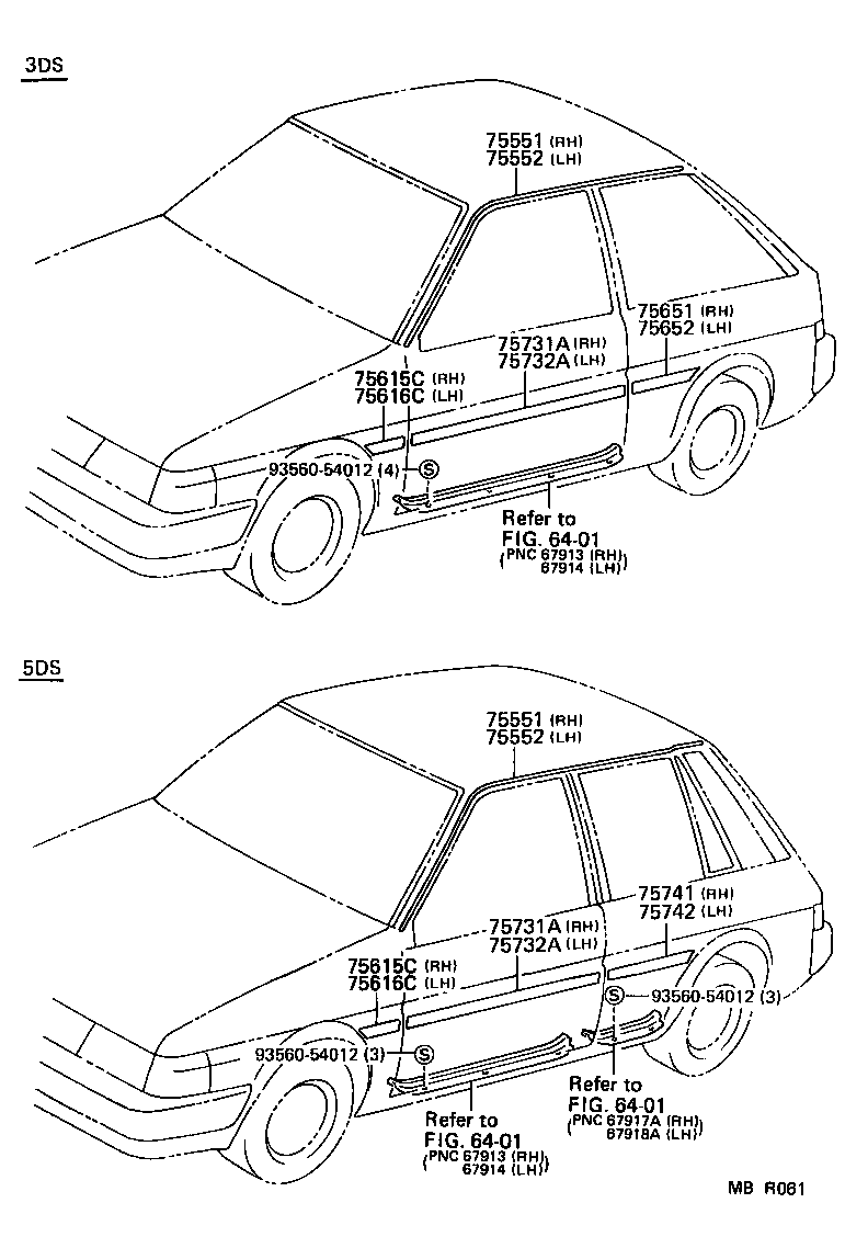  TERCEL |  SIDE MOULDING