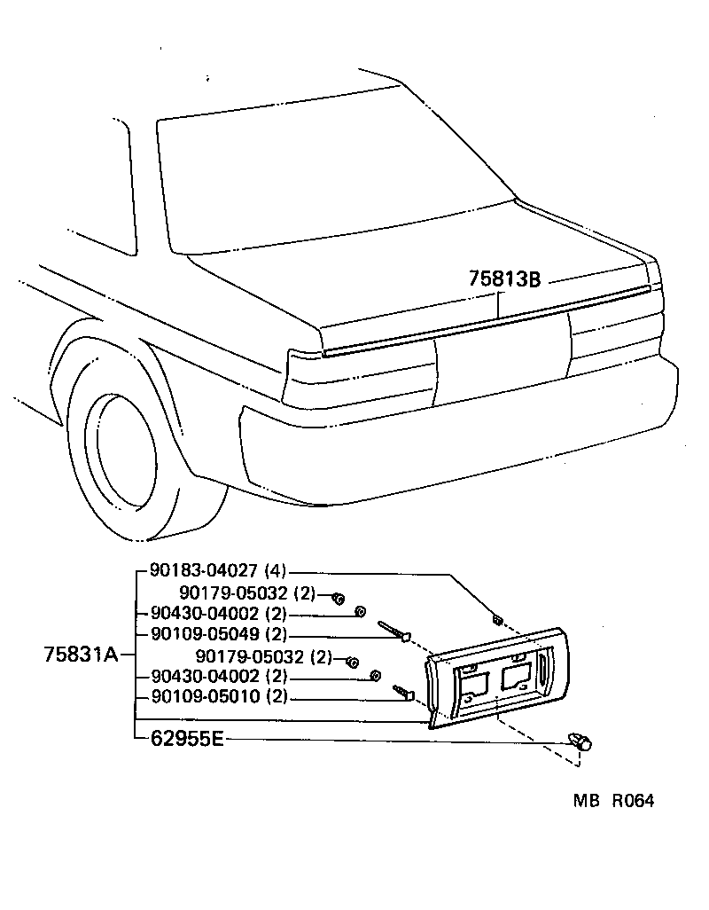  TERCEL |  REAR MOULDING