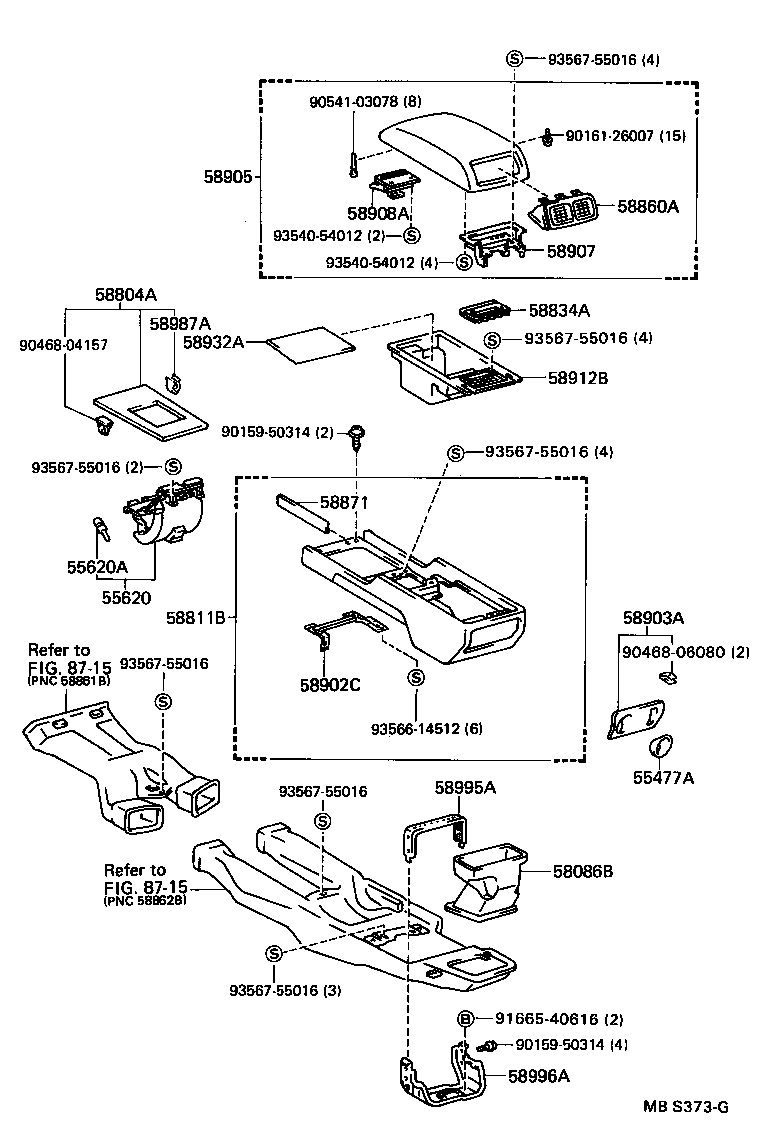  LS400 |  CONSOLE BOX BRACKET