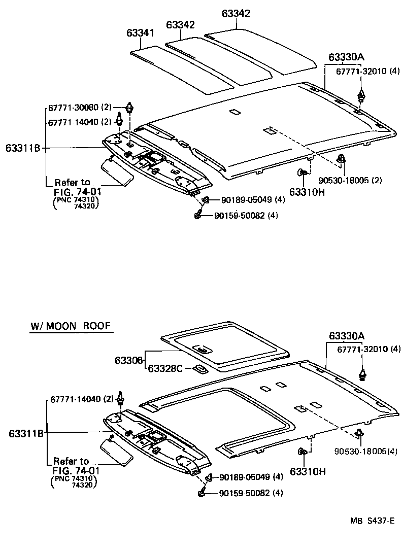  LS400 |  ROOF HEADLINING SILENCER PAD