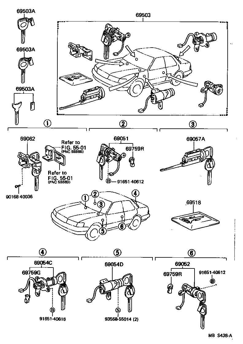  LS400 |  LOCK CYLINDER SET