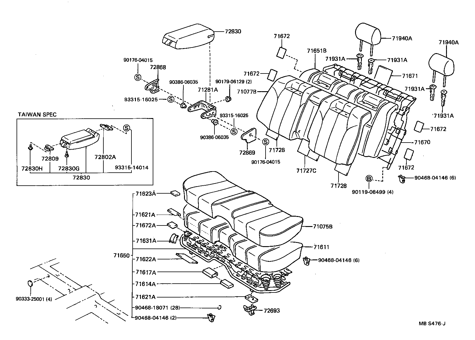  LS400 |  REAR SEAT SEAT TRACK