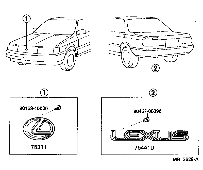  ES250 |  EMBLEM NAME PLATE EXTERIOR INTERIOR