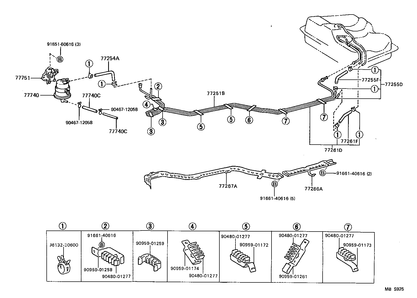  TERCEL |  FUEL TANK TUBE