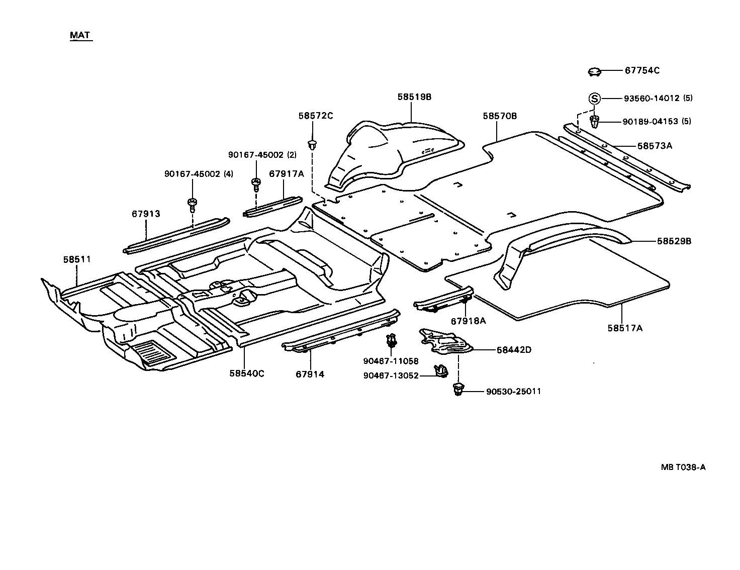  HILUX 2WD |  FLOOR MAT SILENCER PAD