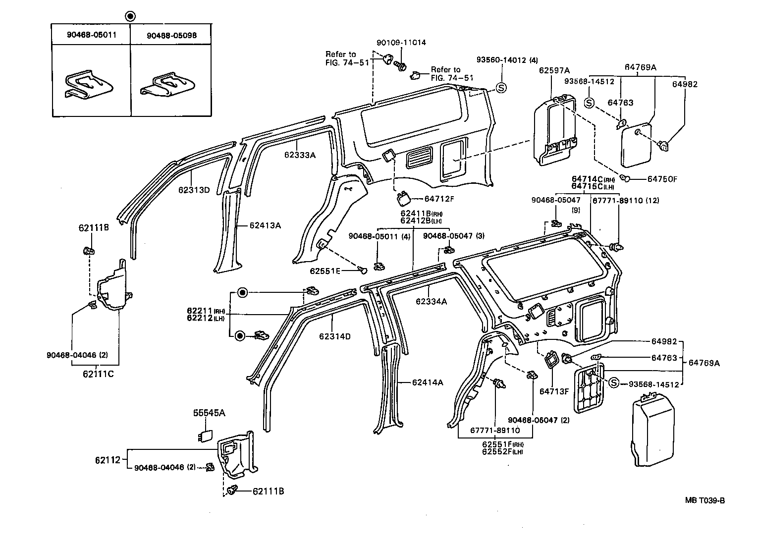  HILUX 2WD |  INSIDE TRIM BOARD