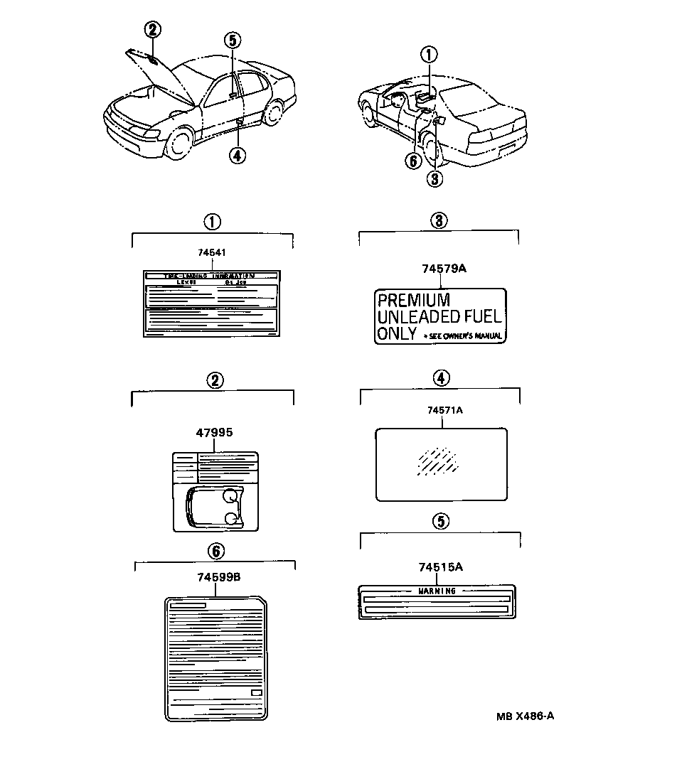  GS300 |  CAUTION PLATE EXTERIOR INTERIOR