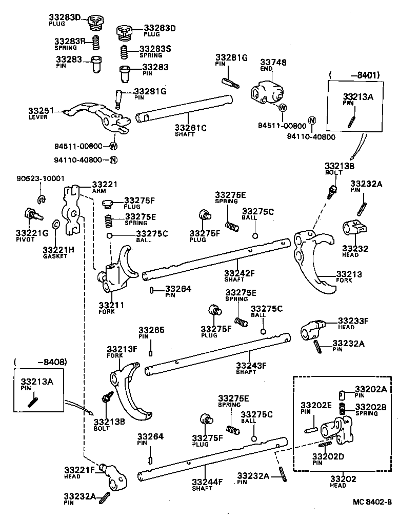  TERCEL |  GEAR SHIFT FORK LEVER SHAFT MTM