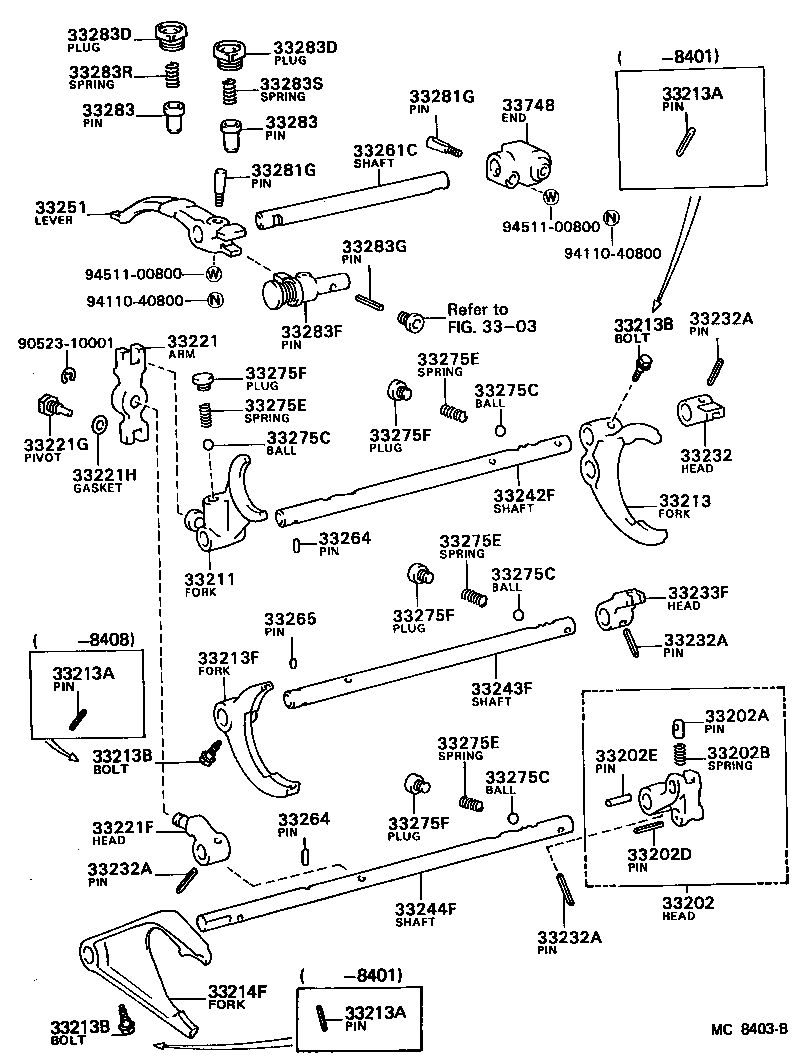  TERCEL |  GEAR SHIFT FORK LEVER SHAFT MTM